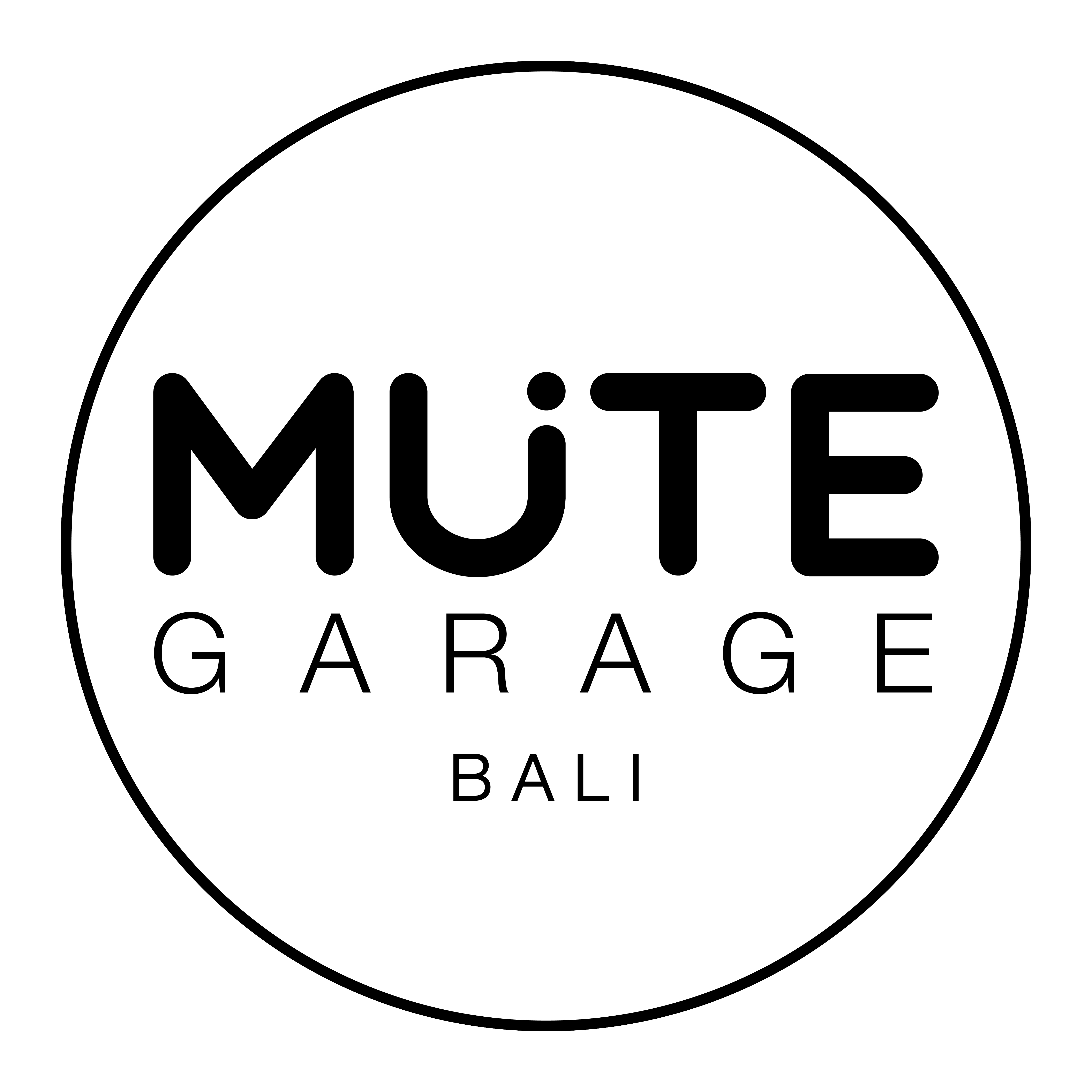logo-Mute Garage Bali White (Black Border)